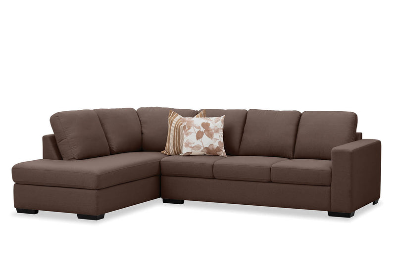 KIRBY FABRIC 4 SEAT LEFT HAND FACING CHAISE COFFEE