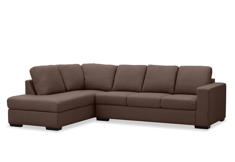 KIRBY FABRIC 4 SEAT LEFT HAND FACING CHAISE COFFEE