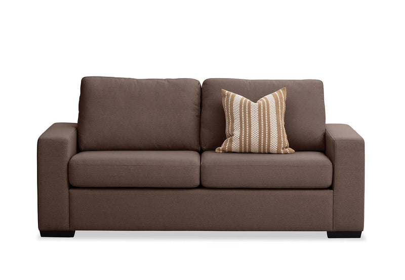 KIRBY FABRIC 3 SEAT SOFA BED COFFEE