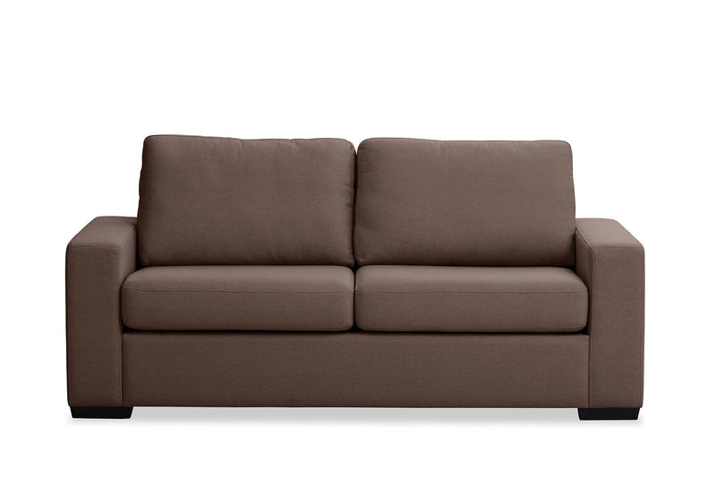 KIRBY FABRIC 3 SEAT SOFA BED COFFEE