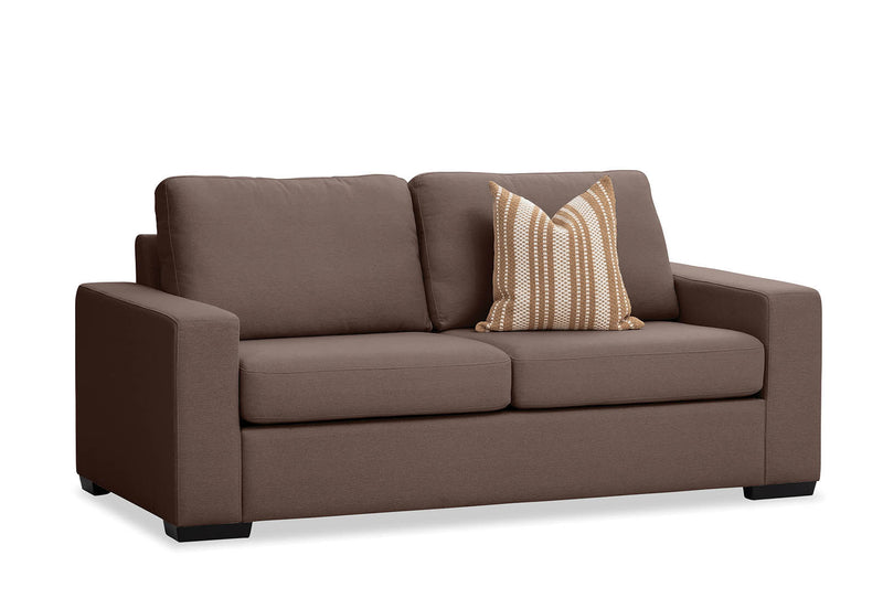 KIRBY FABRIC 3 SEAT SOFA BED COFFEE
