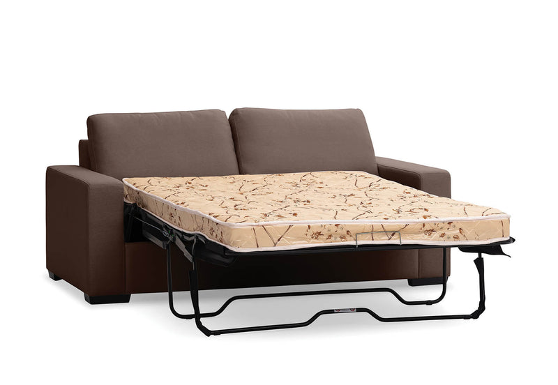 KIRBY FABRIC 3 SEAT SOFA BED COFFEE