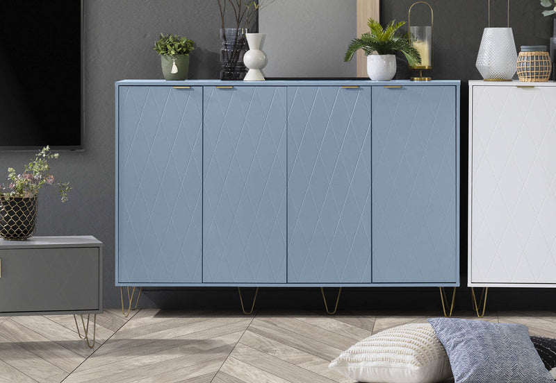 DORSEY BLUE SLATE 4 DOOR BUFFET BLUE SLATE