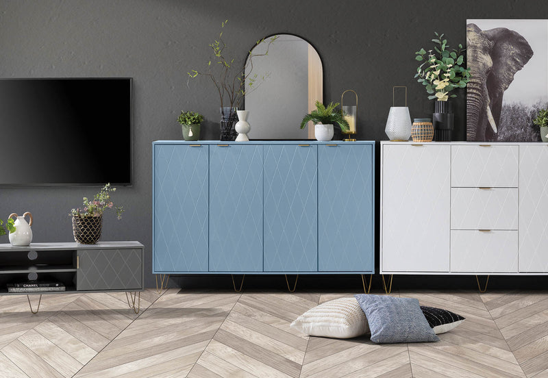 DORSEY BLUE SLATE 4 DOOR BUFFET BLUE SLATE