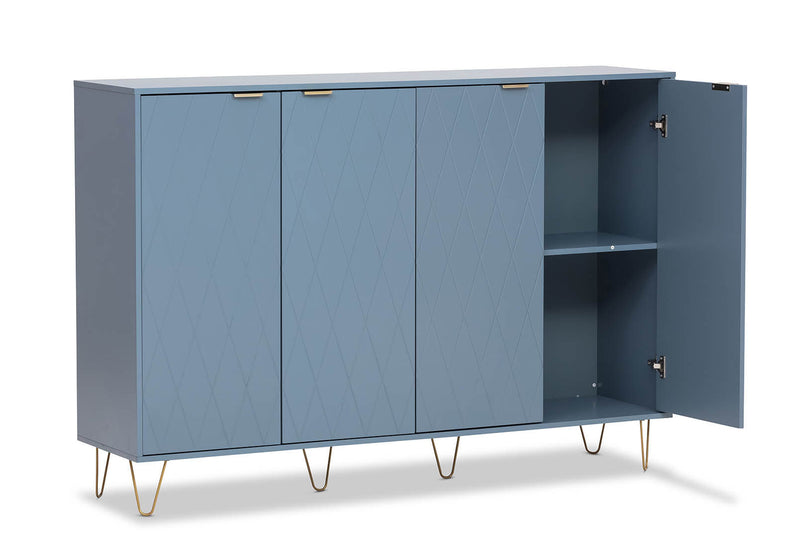 DORSEY BLUE SLATE 4 DOOR BUFFET BLUE SLATE