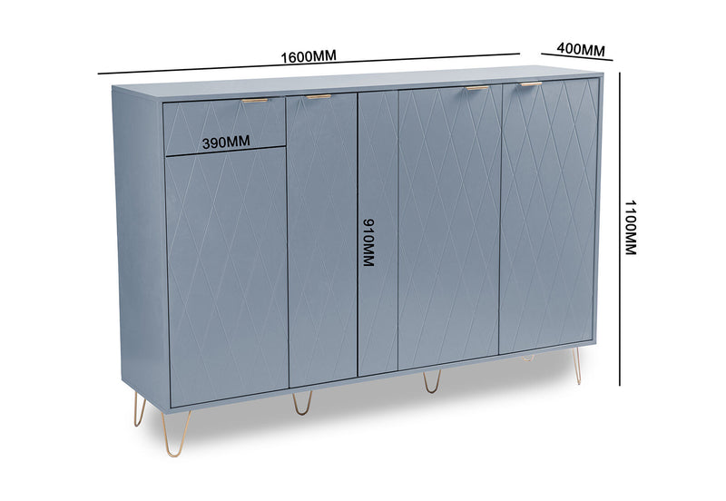 DORSEY BLUE SLATE 4 DOOR BUFFET BLUE SLATE