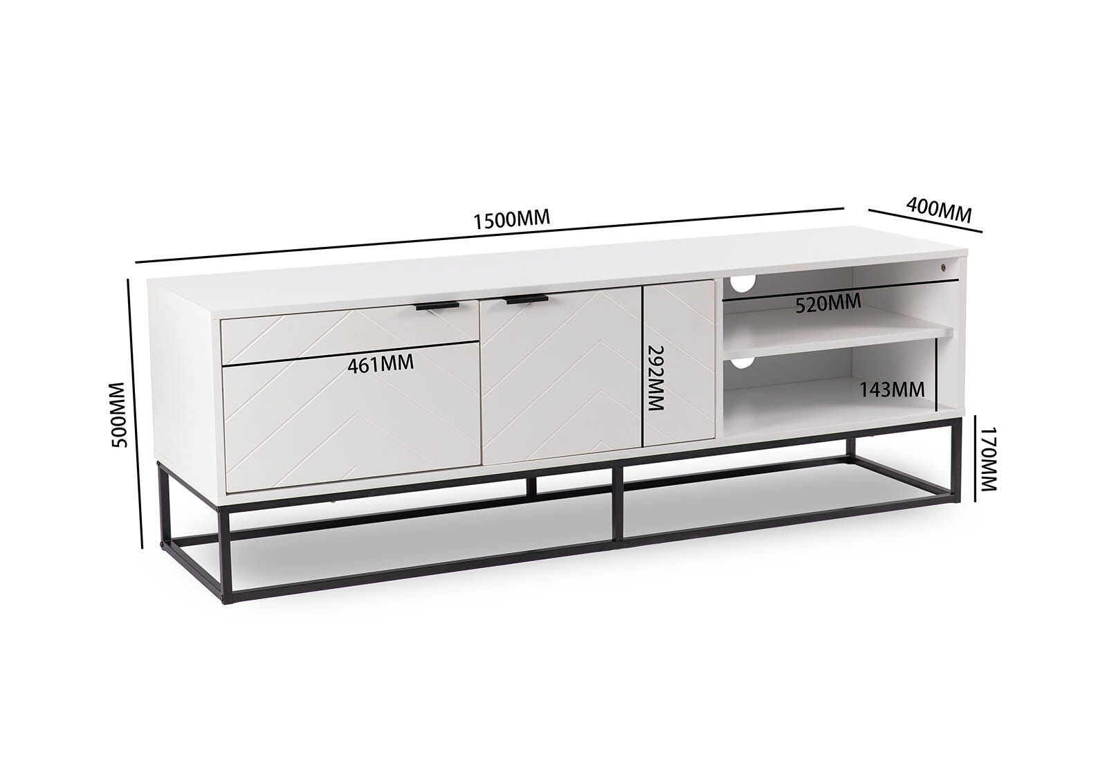 HARDING WHITE ENTERTAINMENT UNIT WHITE