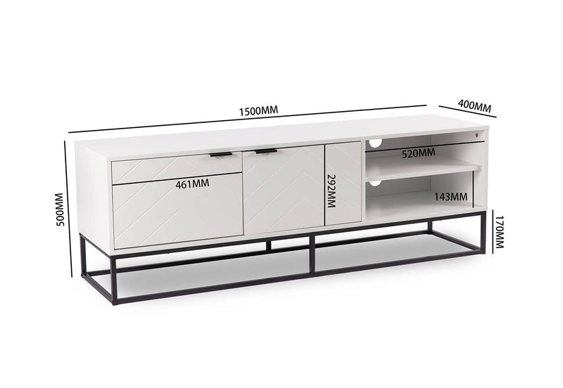 HARDING WHITE ENTERTAINMENT UNIT WHITE