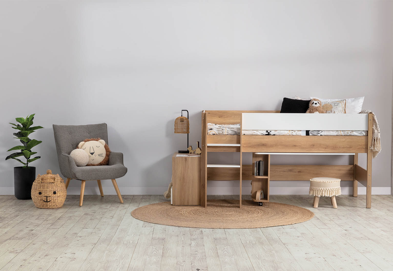 AKUNA LOFT BED WHITE/NATURAL