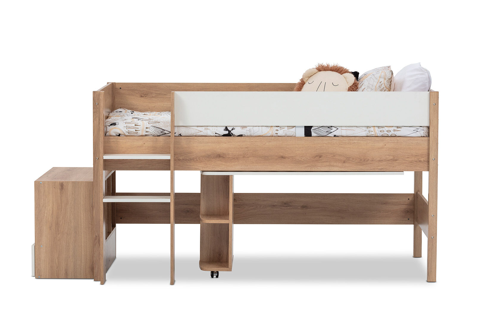 AKUNA LOFT BED WHITE/NATURAL