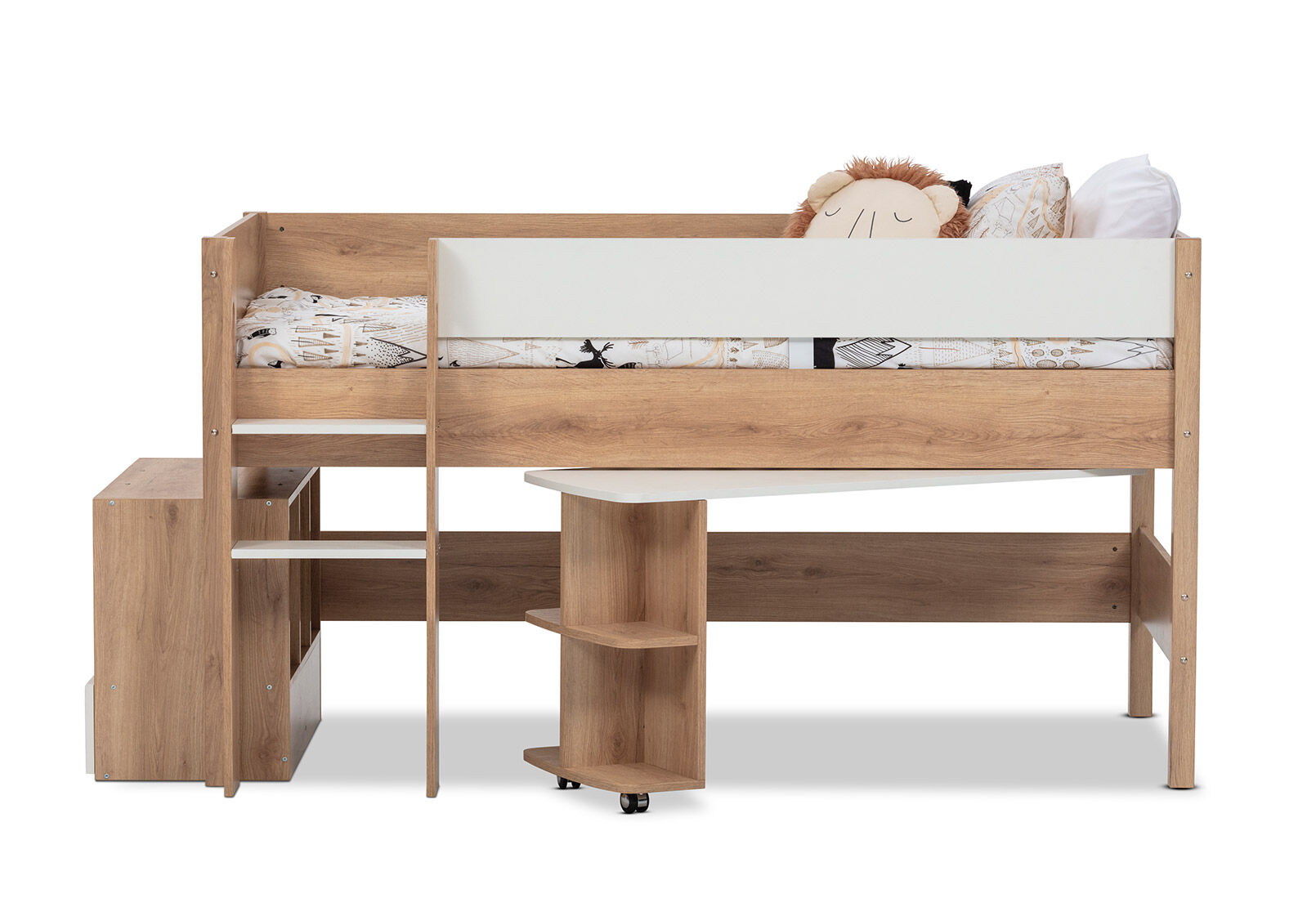 AKUNA LOFT BED WHITE/NATURAL
