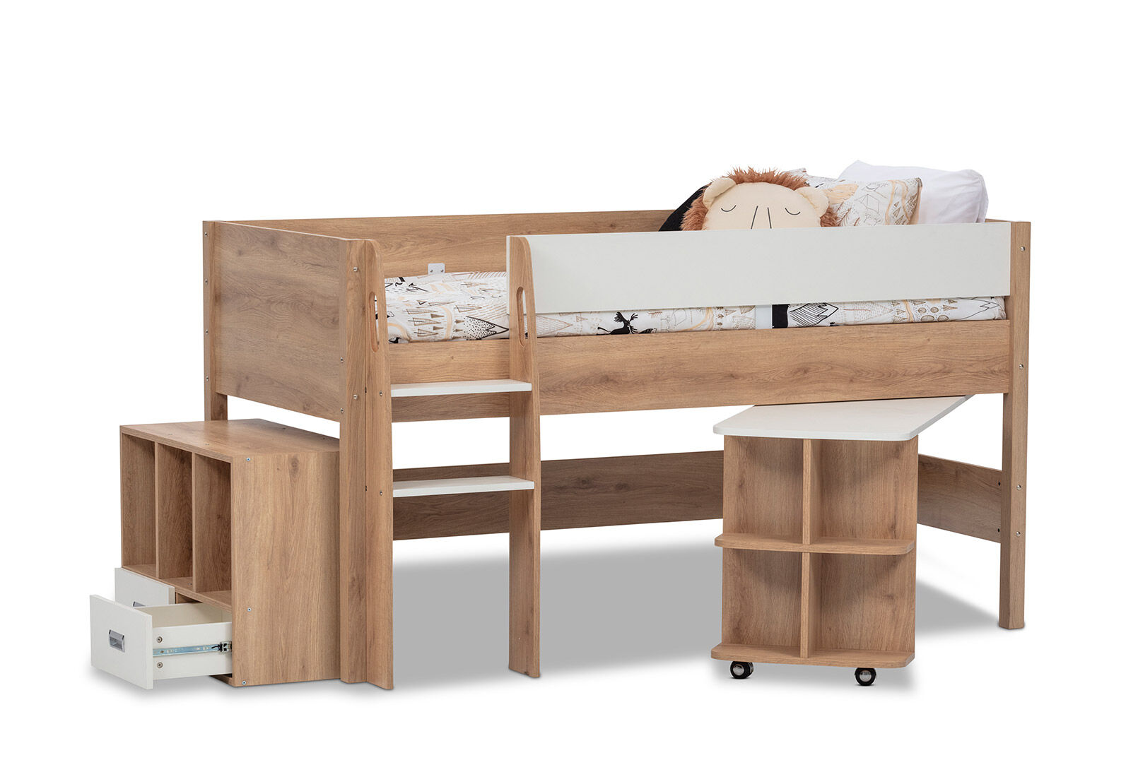 AKUNA LOFT BED WHITE/NATURAL