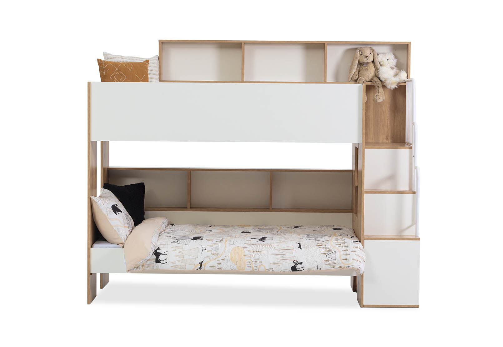 RYU DOUBLE BUNK BED WHITE/NATURAL