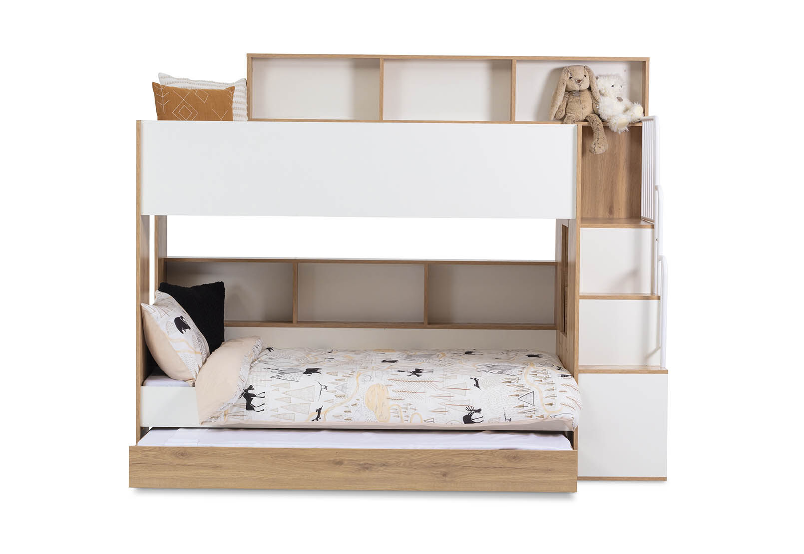 RYU DOUBLE BUNK BED WHITE/NATURAL