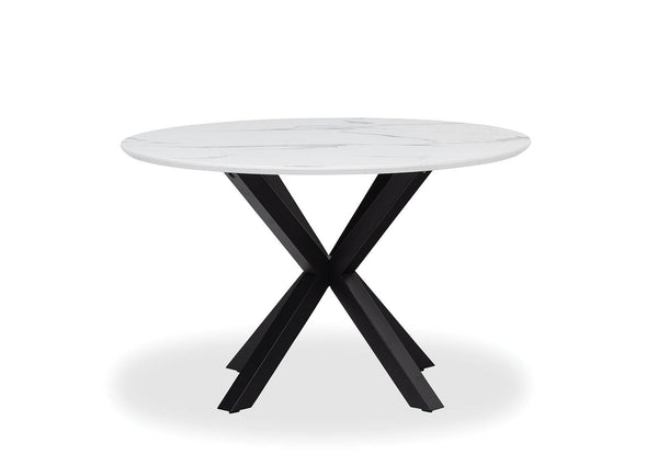 ARABELLA ROUND DINING TABLE WHITE MARBLE