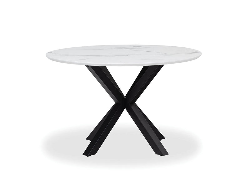 ARABELLA ROUND DINING TABLE WHITE MARBLE