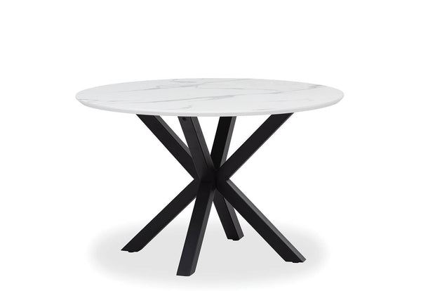 ARABELLA ROUND DINING TABLE WHITE MARBLE