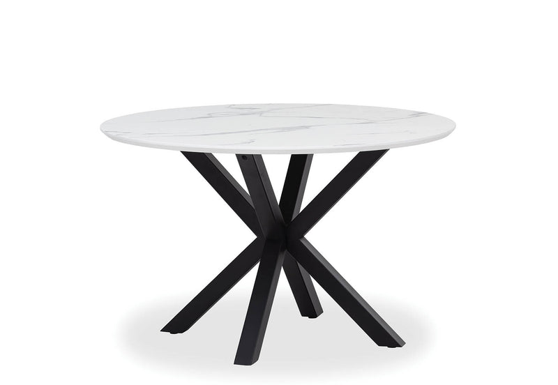 ARABELLA ROUND DINING TABLE WHITE MARBLE