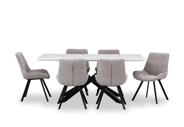 ARABELLA 7 PIECE DINING SUITE  GREY