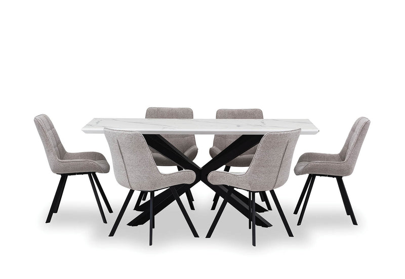 ARABELLA 7 PIECE DINING SUITE  GREY
