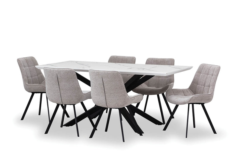 ARABELLA 7 PIECE DINING SUITE  GREY