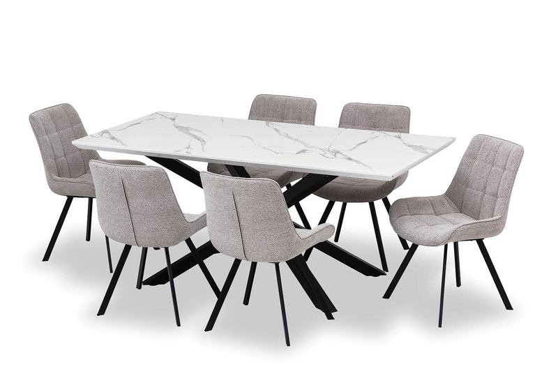 ARABELLA 7 PIECE DINING SUITE  GREY