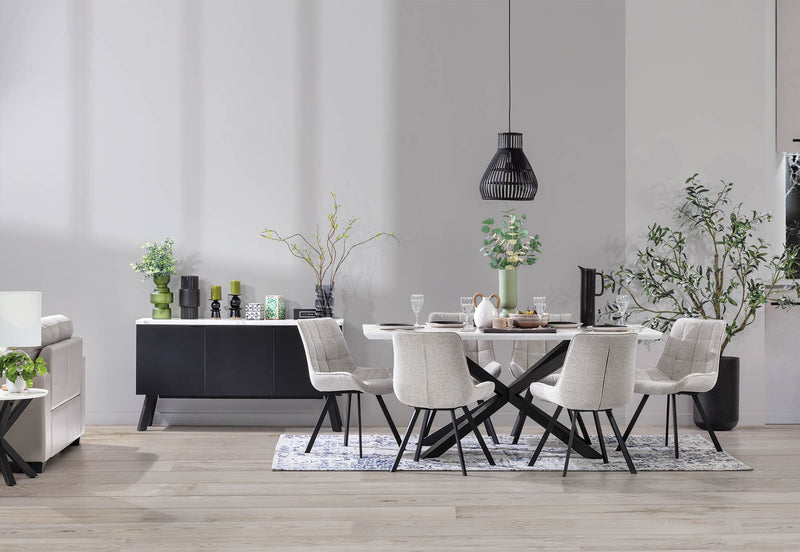 ARABELLA 7 PIECE DINING SUITE  GREY