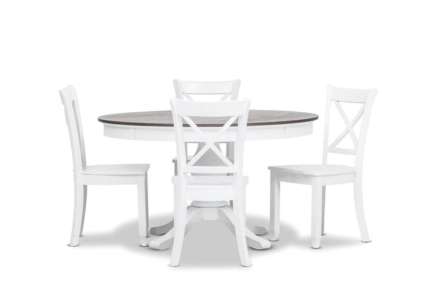 MARSEILLE MK2 5 PIECE DINING SUITE WITH CLOUDS DINING CHAIRS WHITE