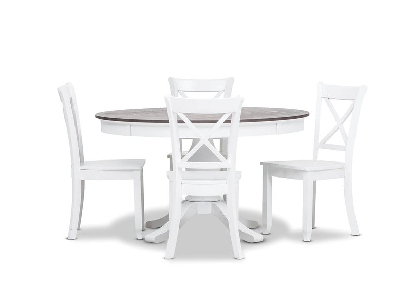MARSEILLE MK2 5 PIECE DINING SUITE WITH CLOUDS DINING CHAIRS WHITE
