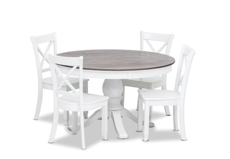 MARSEILLE MK2 5 PIECE DINING SUITE WITH CLOUDS DINING CHAIRS WHITE