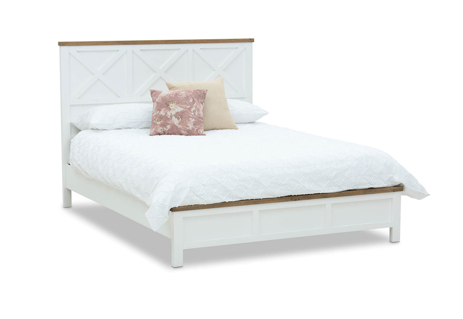 NORMANDY KING BED WHITE/OAK