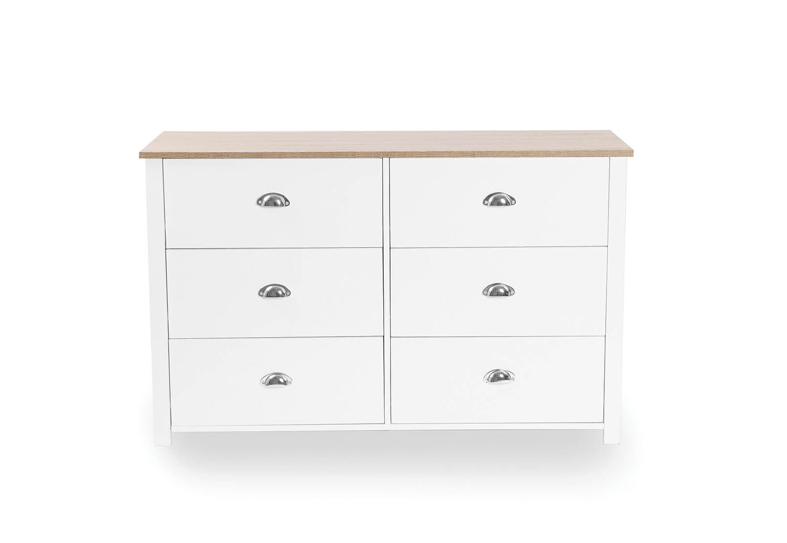ADRIAN 6 DRAWER DRESSER. WHITE