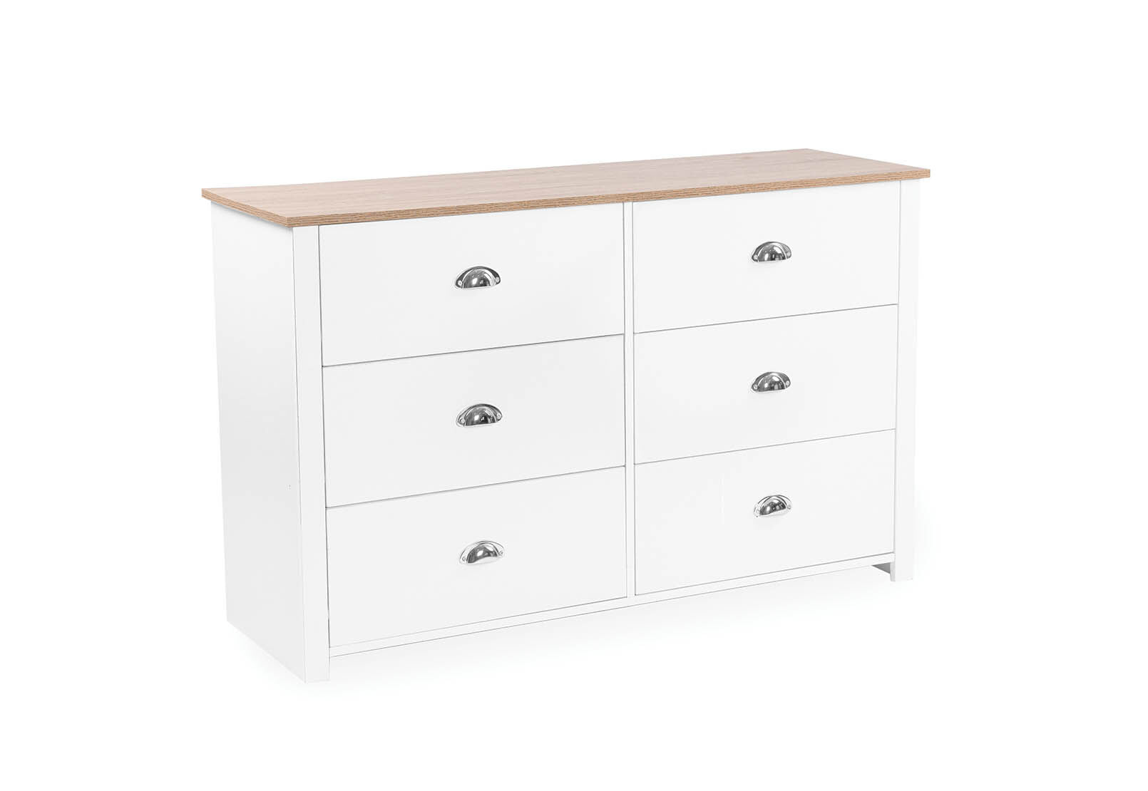 ADRIAN 6 DRAWER DRESSER. WHITE