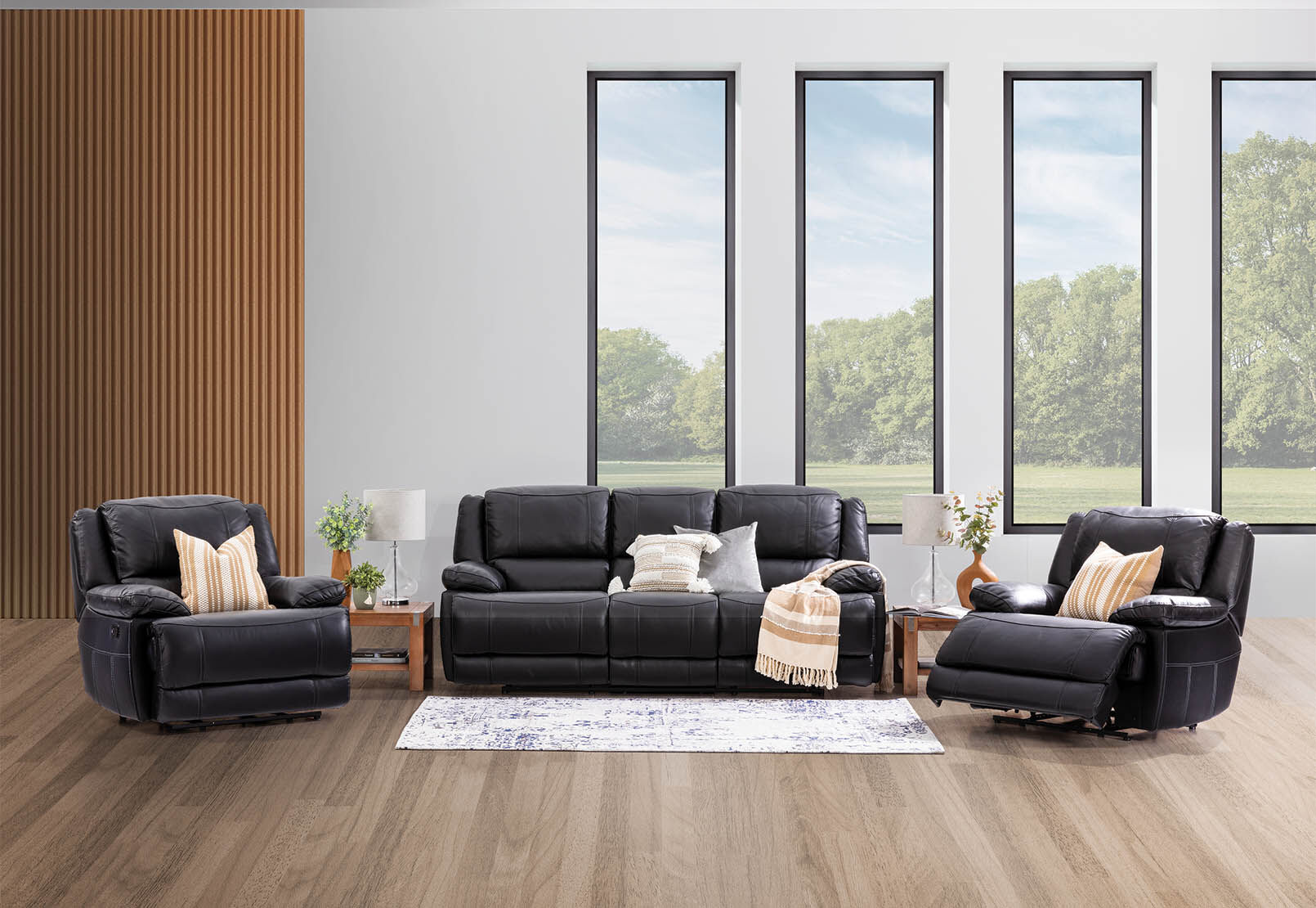 FLOYD LEATHER RECLINER BLACK