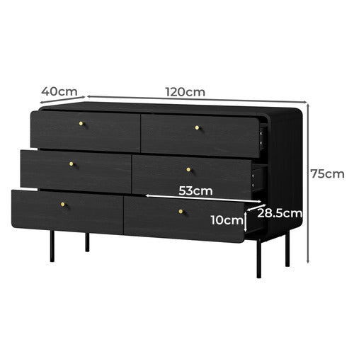 LIVING FUSION ASHBOURNE 6 DRAWER CHEST