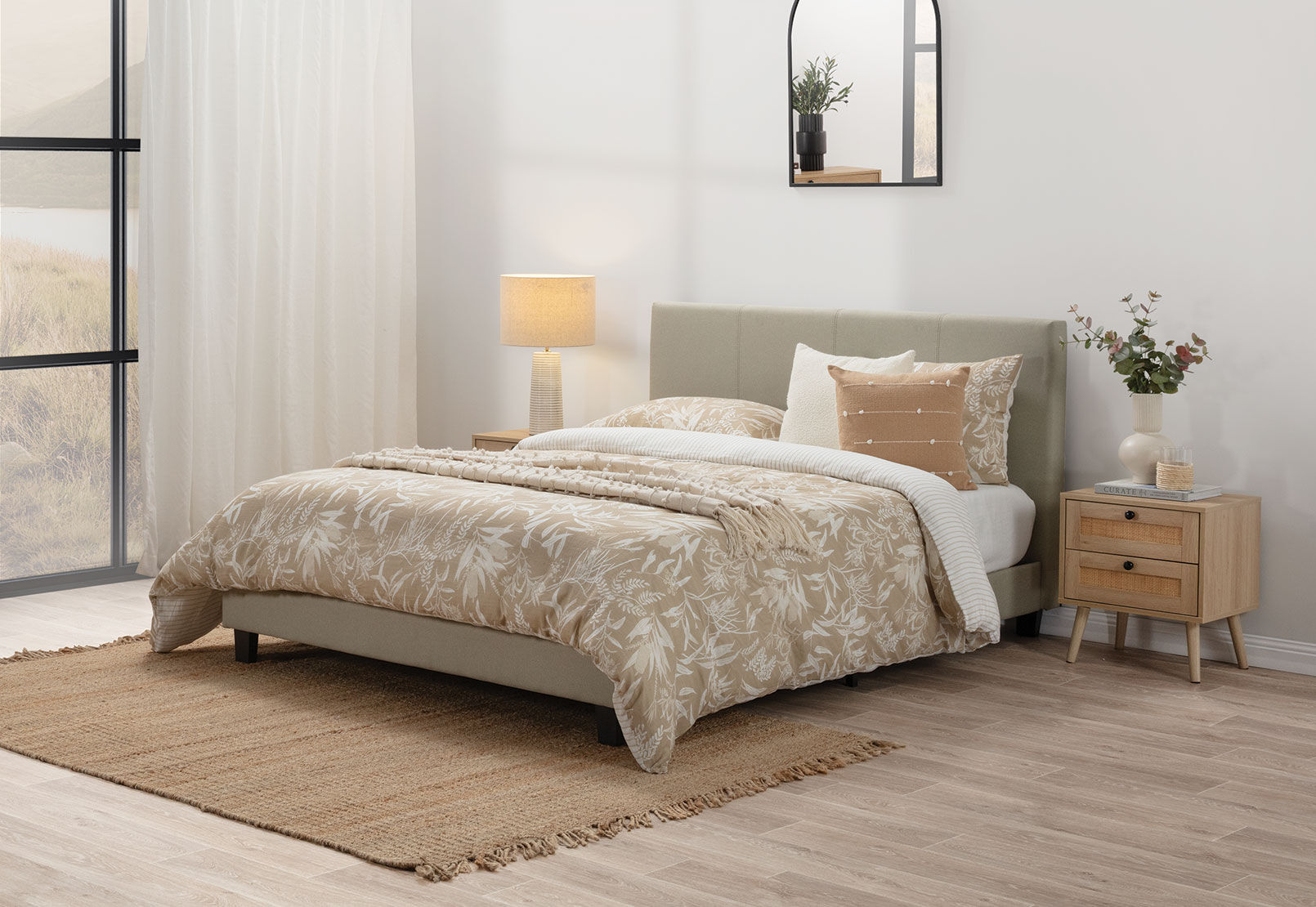 ROLLINS DOUBLE BED BEIGE