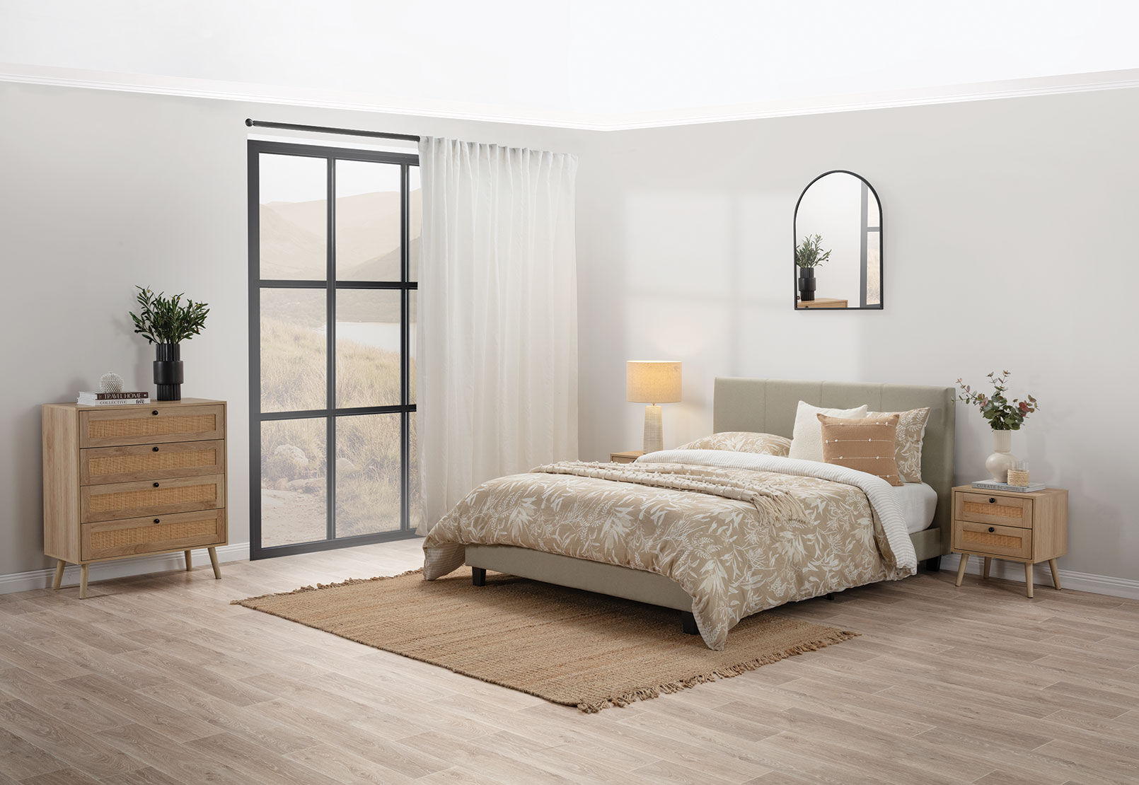 ROLLINS DOUBLE BED BEIGE