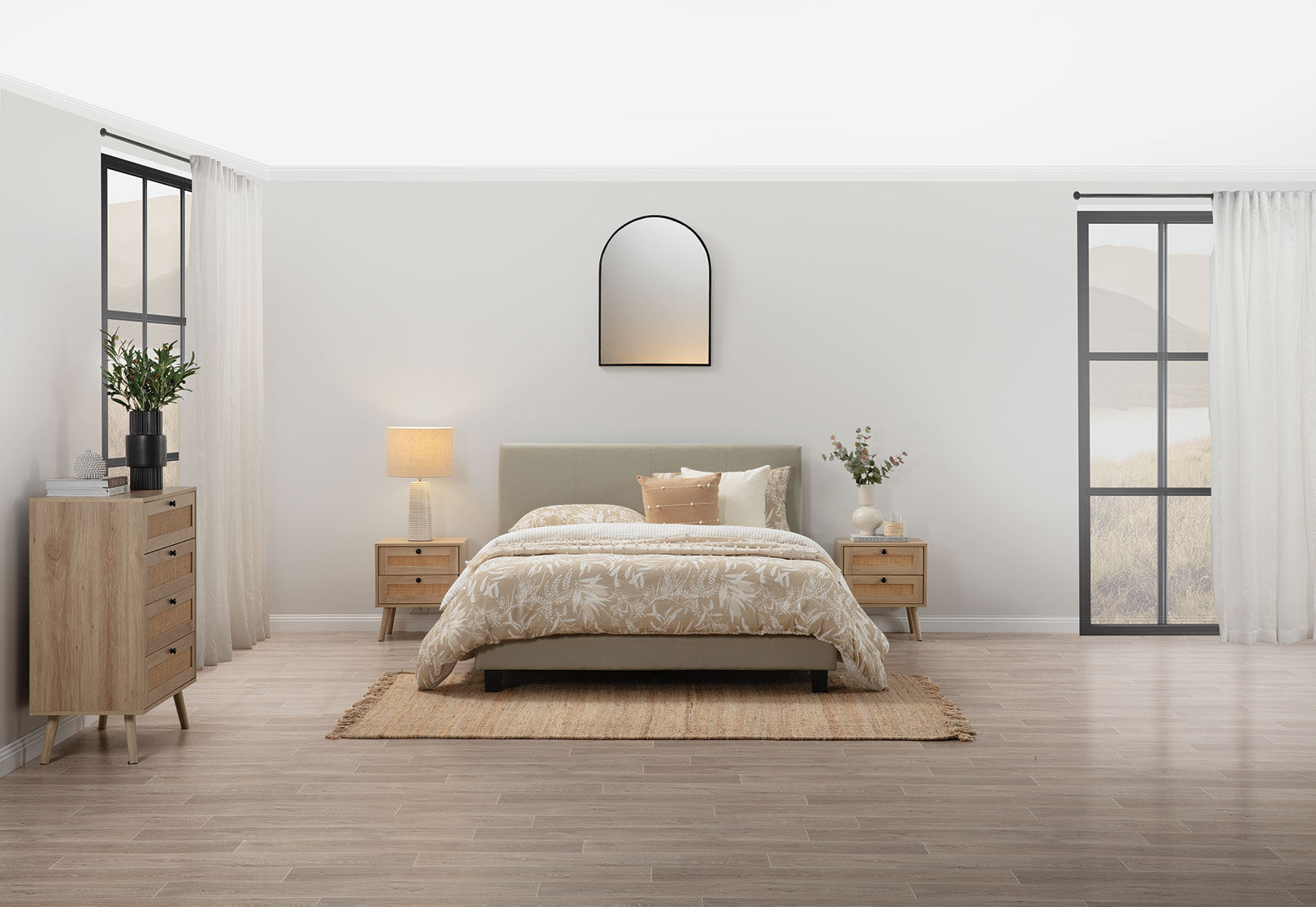 ROLLINS DOUBLE BED BEIGE