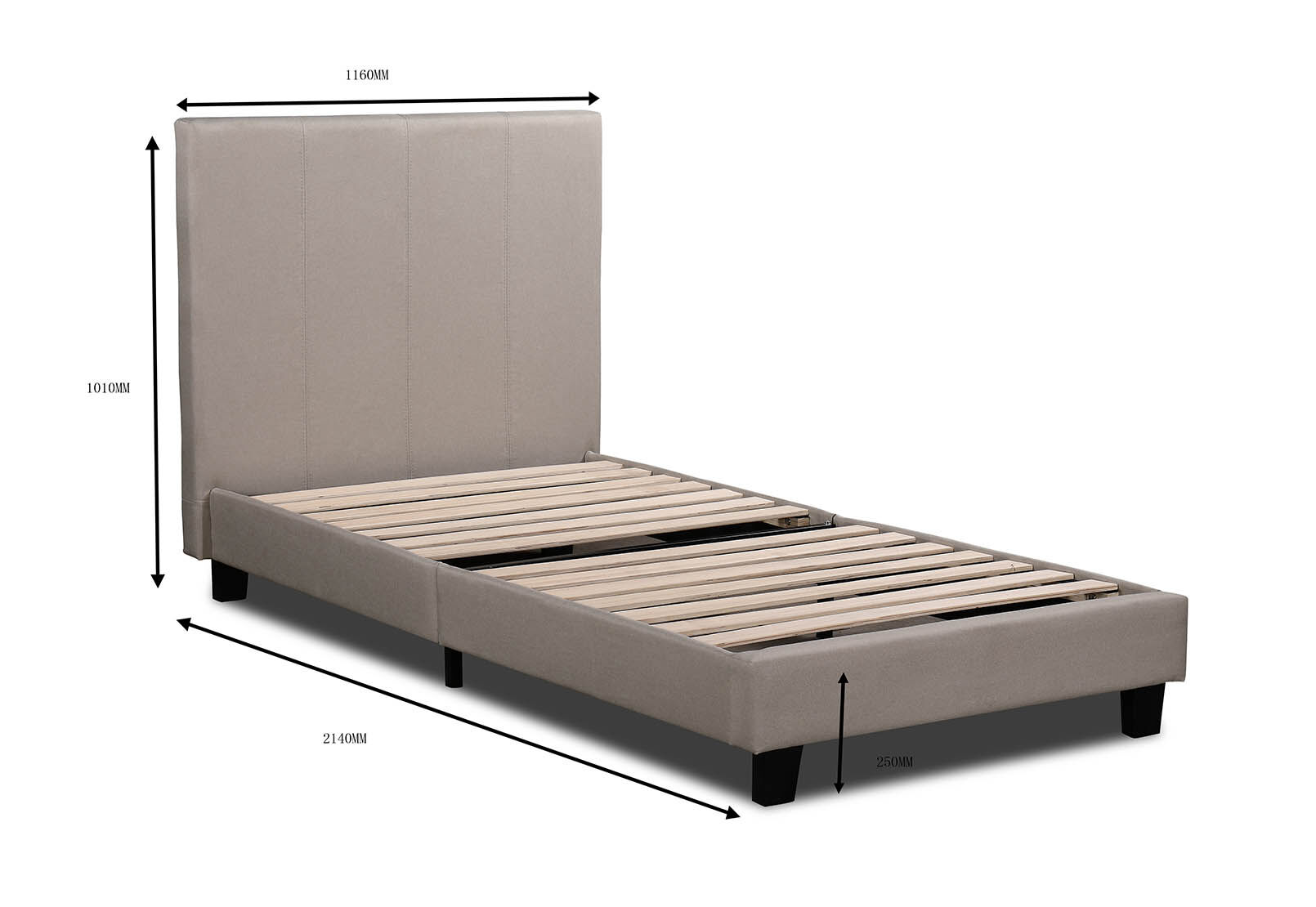 ROLLINS KING SINGLE BED BEIGE