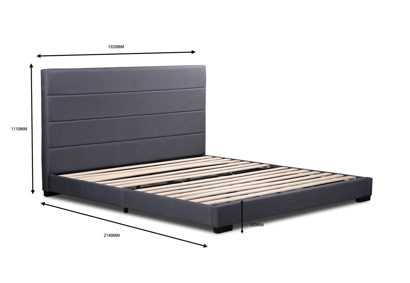 SIMMONS KING BED CHARCOAL