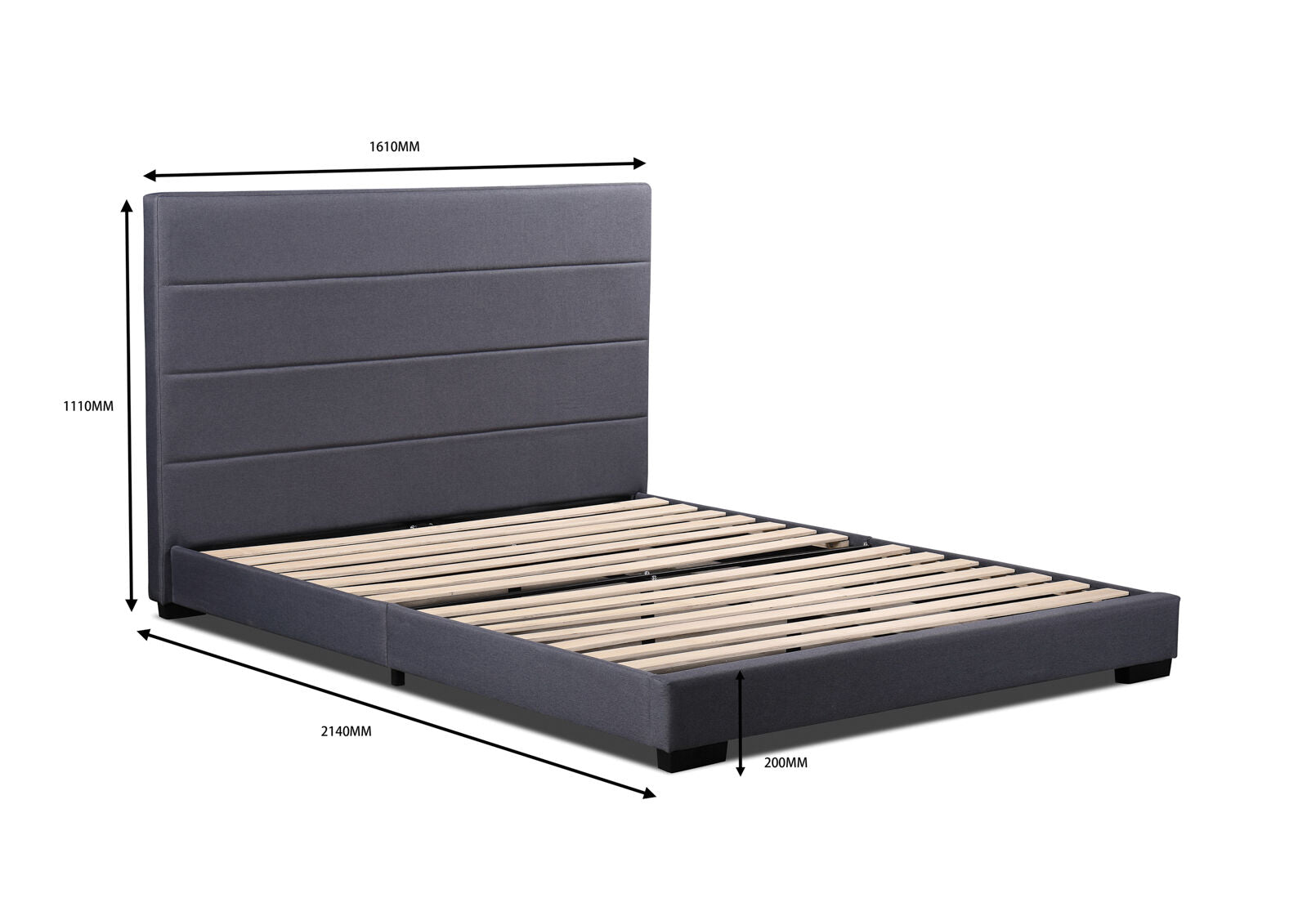 SIMMONS QUEEN BED CHARCOAL