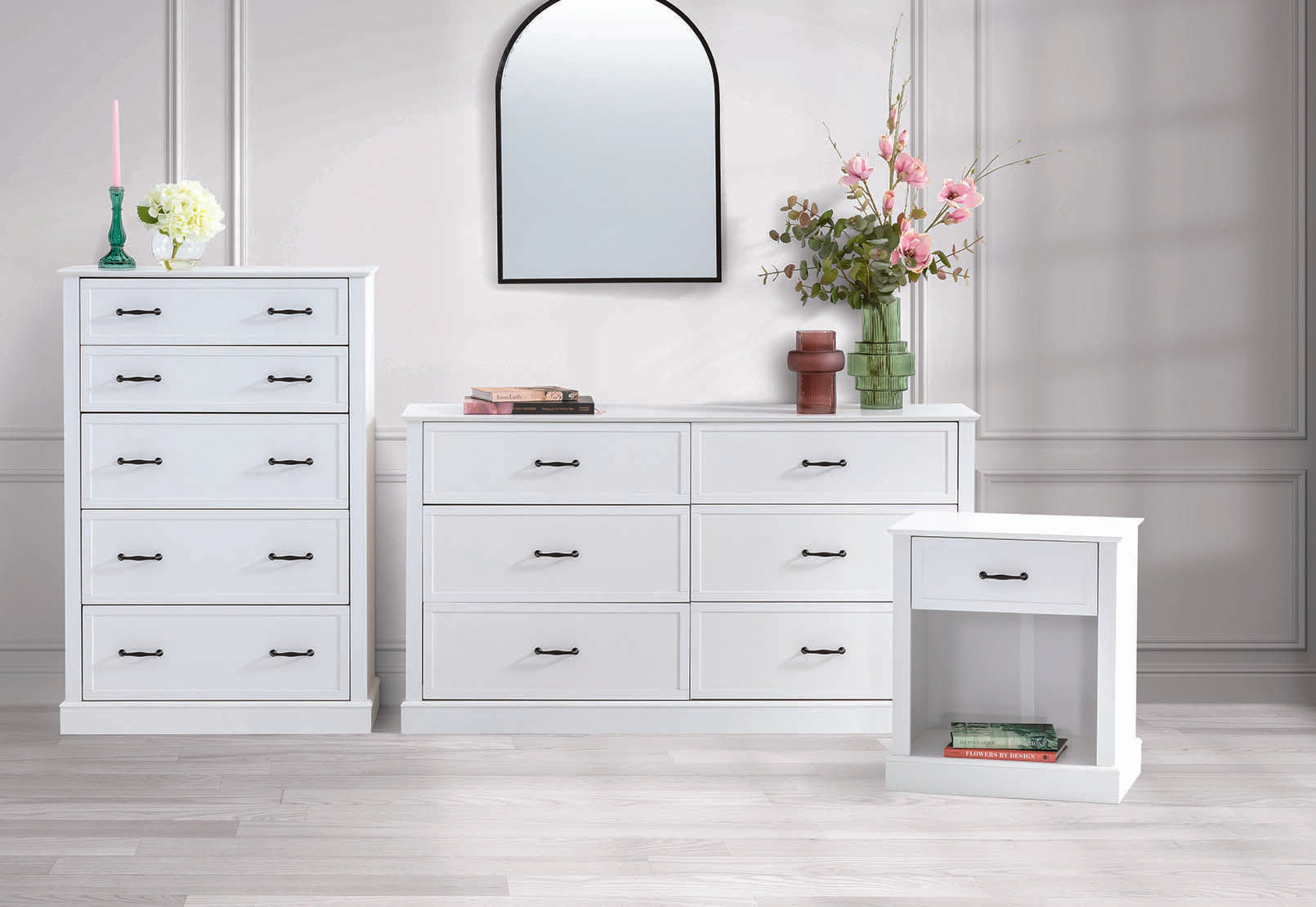 MYERS 6 DRAWER DRESSER WHITE