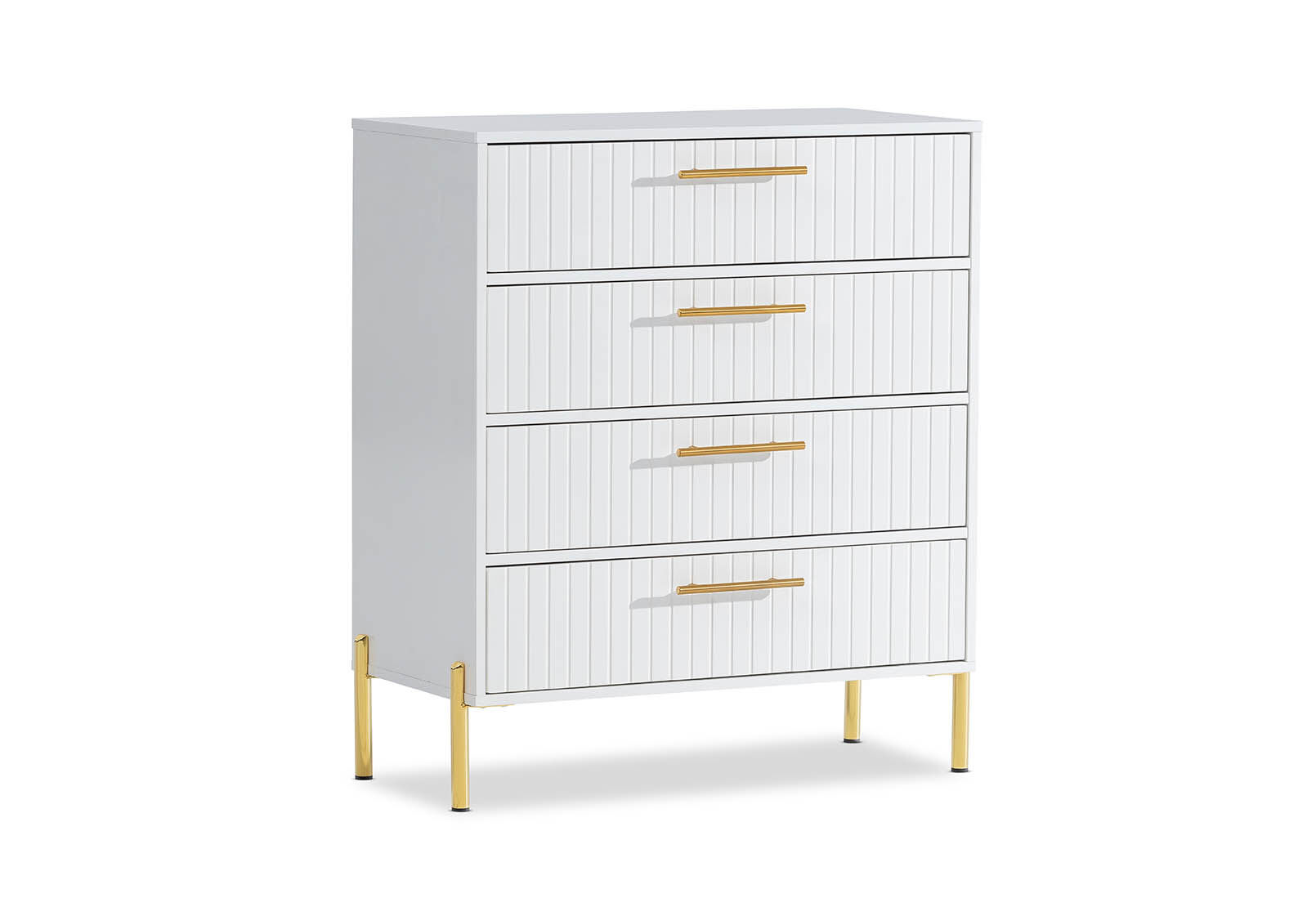 DELGADO WHITE 4 DRAWER TALL CHEST WHITE