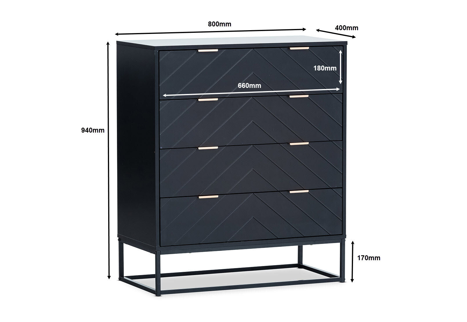 HARDING MK2 4D TALL CHEST BLACK