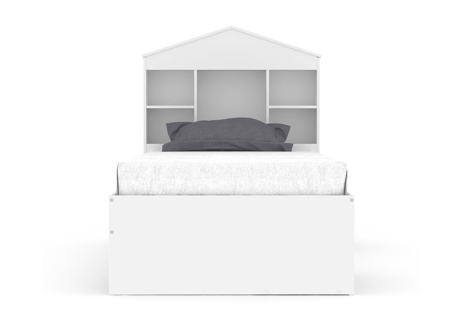 MERRITT SINGLE BED WITH STORAGE BASE WHITE