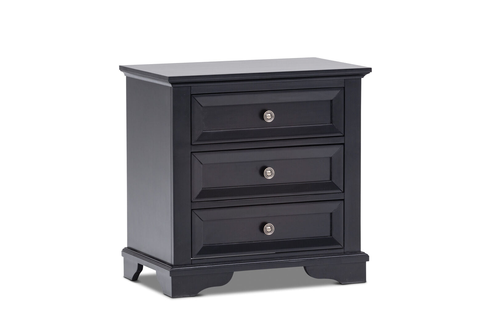 CHANELLE 3 DRAWER BEDSIDE BLACK