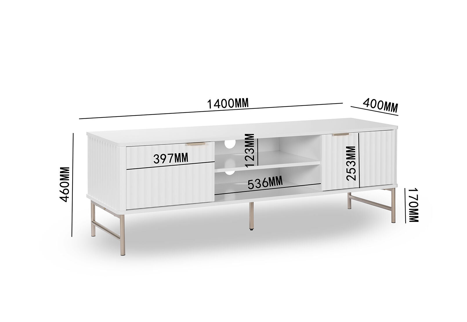 OSBORNE ENTERTAINMENT UNIT WHITE
