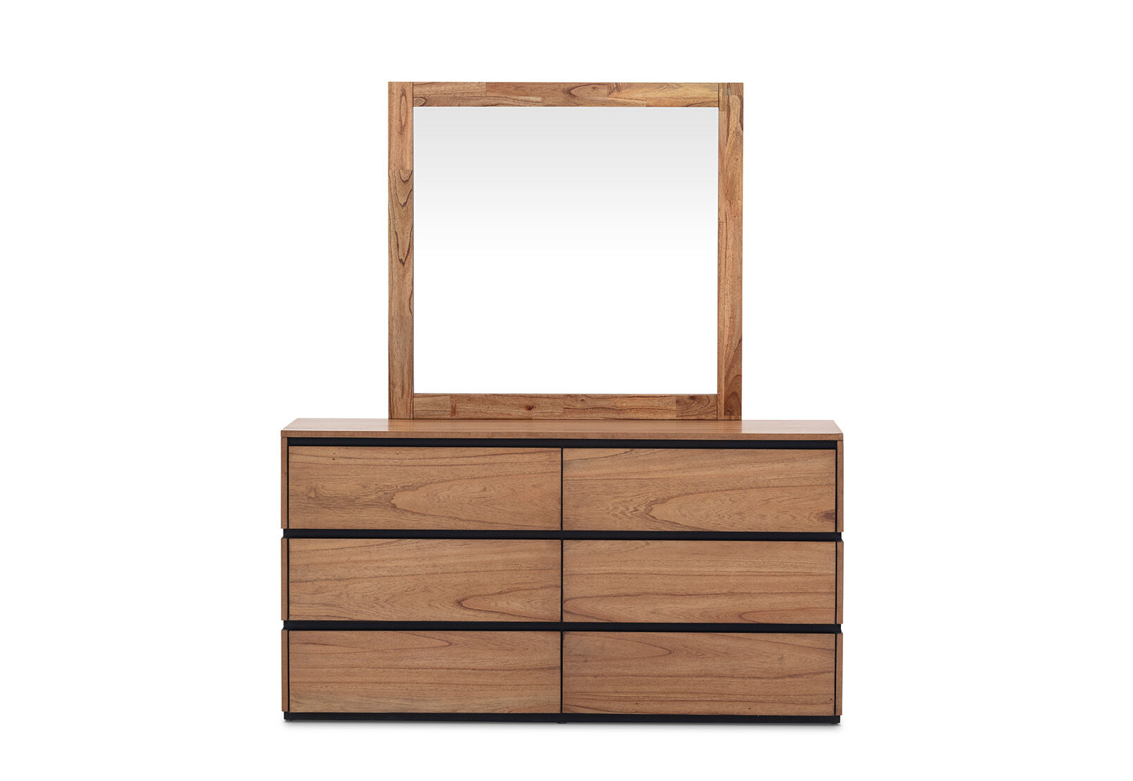 MEDORA DRESSER WITH MIRROR GOLDEN WALNUT