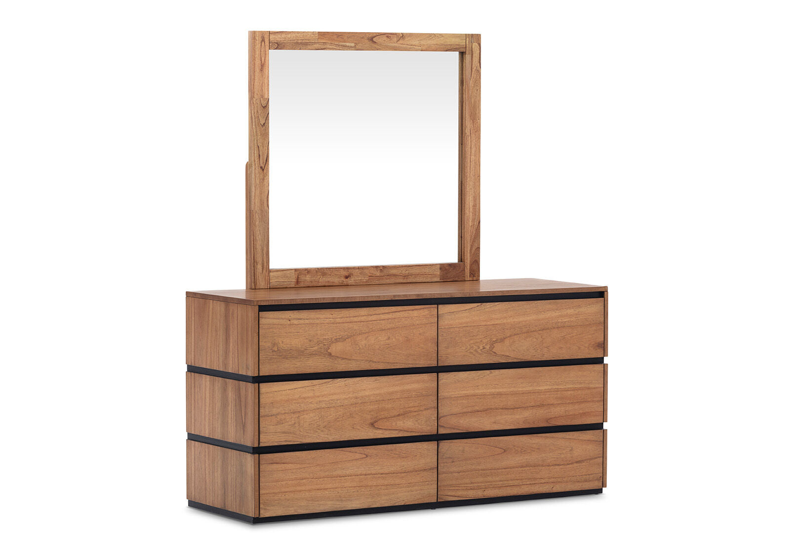 MEDORA DRESSER WITH MIRROR GOLDEN WALNUT