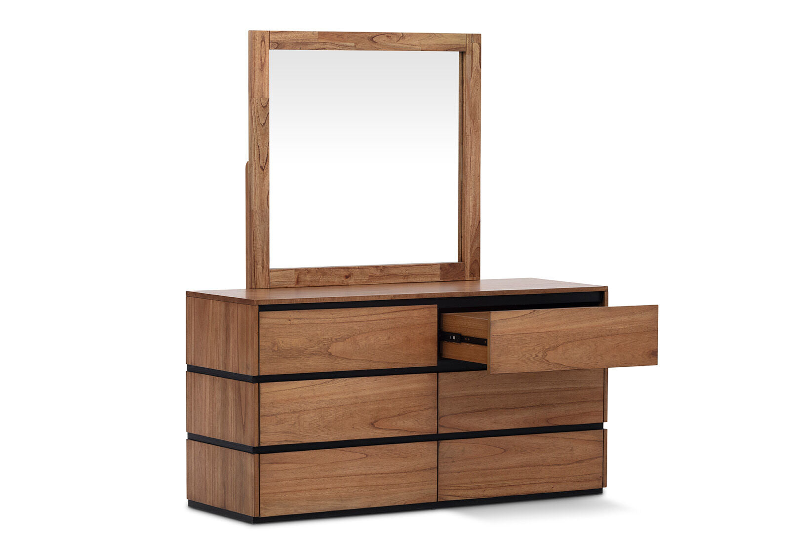 MEDORA DRESSER WITH MIRROR GOLDEN WALNUT